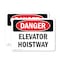 Signmission Elevator Hoistway, 7 in W x Rectangle, Vinyl Decal OS-2PACK-DS-D-57-L-2240 - alternate 1